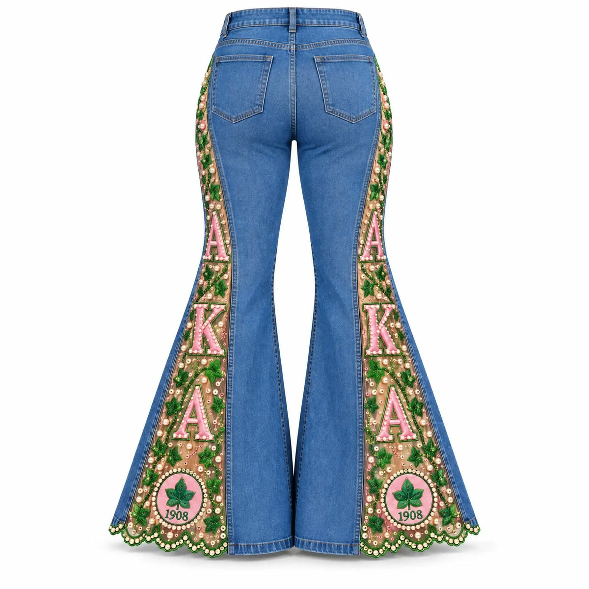 AKA flare jeans, back